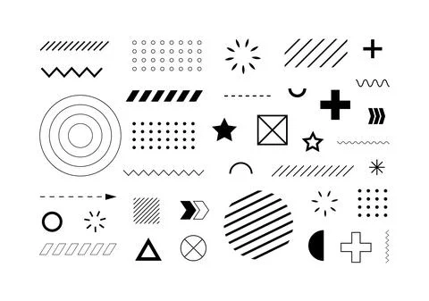 Set Of Geometric Shapes. Abstract design elements Stock Illustration