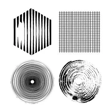 Set geometric shapes grunge. Vector Design Elements 스톡 일러스트