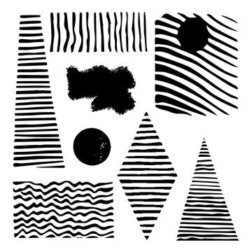 Set geometric shapes grunge. Vector Design Elements Illustrazione stock