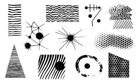 Set geometric shapes grunge. Vector Design Elements 스톡 일러스트