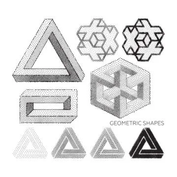 Set of geometric shapes Stock Illustration