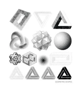 Set of geometric shapes Stock Illustration