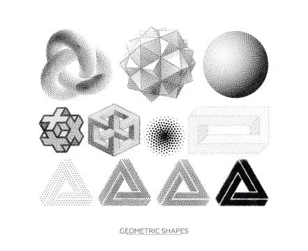 Set of geometric shapes Stock Illustration