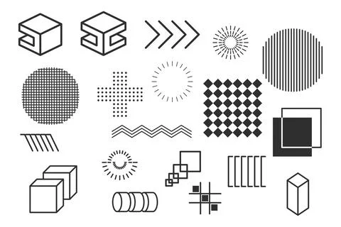 Set of geometric shapes. Illustrazione stock