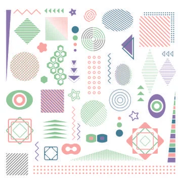 A set of geometric shapes. Items for the network, banner, poster, leaflet. Stock Illustration