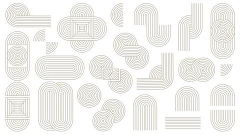 Set of geometric shapes from lines 스톡 일러스트