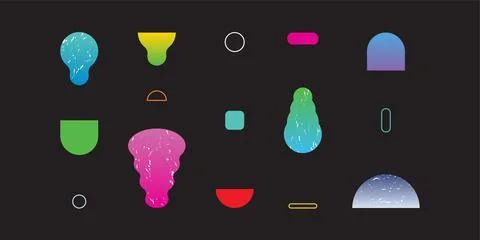 Set of geometric shapes. Memphis-inspired design elements. Stock Illustration