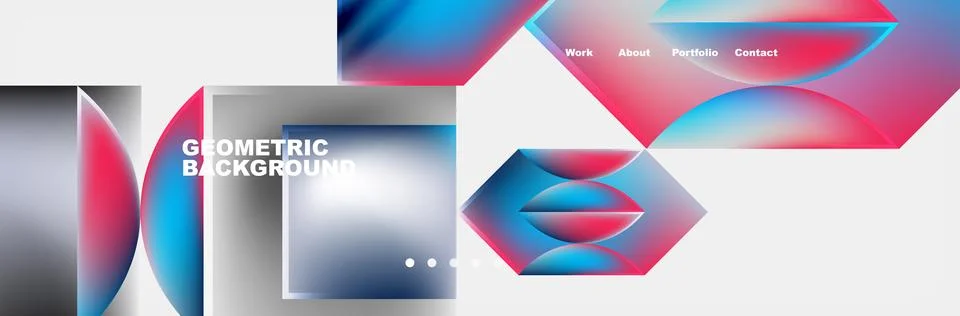 A set of geometric shapes on a white background Stock Illustration