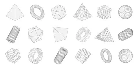 Set of geometric shapes on a white background. Square, Triangle, Circle . Stock Illustration