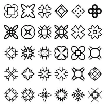 Set of geometric simple forms. Suits for swatches to create seamless patterns Stock Illustration