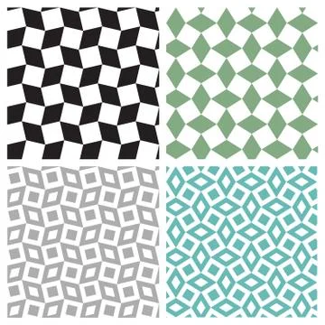 Set of geometric square seamless pattern Stock Illustration