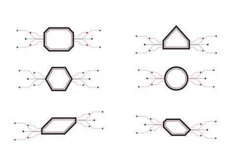 Set geometric technology elements. Stock Illustration