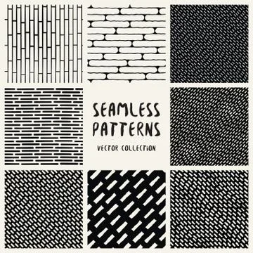 Set Geometric Vector Seamless Pattern Stock Illustration