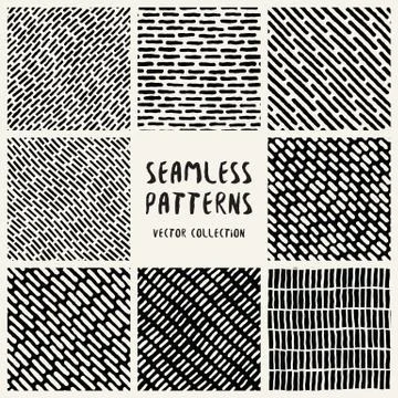 Set Geometric Vector Seamless Pattern Illustrazione stock