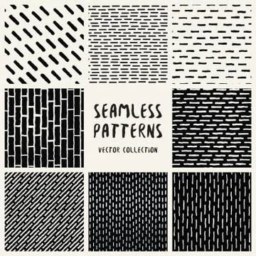 Set Geometric Vector Seamless Pattern Stock Illustration