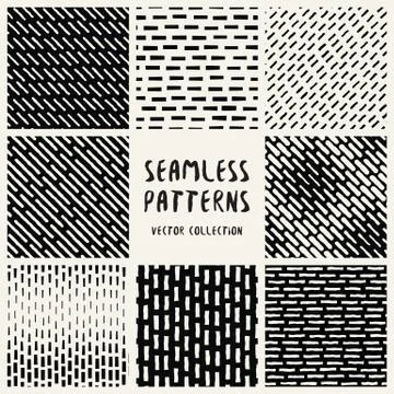Set Geometric Vector Seamless Pattern Illustrazione stock