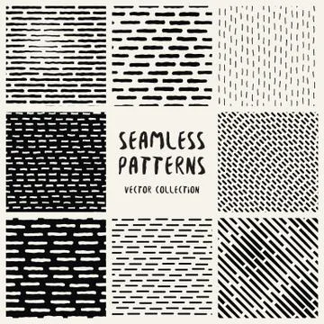 Set Geometric Vector Seamless Pattern Stock Illustration