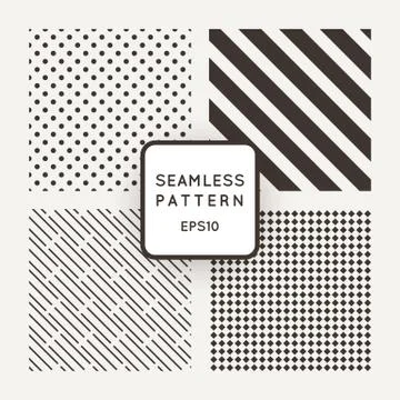 Set of geometric vector seamless patterns Illustrazione stock