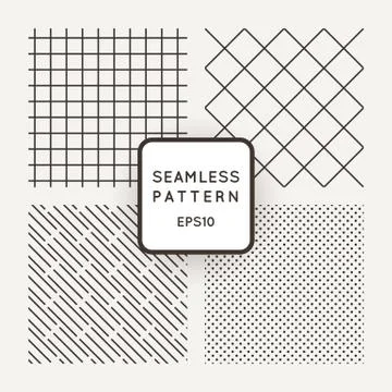 Set of geometric vector seamless patterns 스톡 일러스트