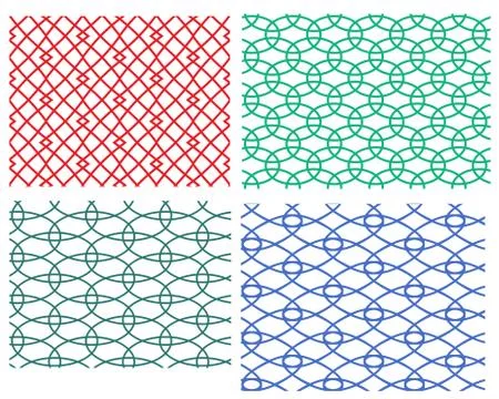 Set of geometric weave circle seamless pattern 库存插图