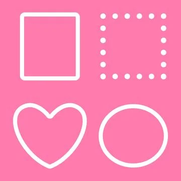 Set of geometric white frames. Vector illustration 스톡 일러스트