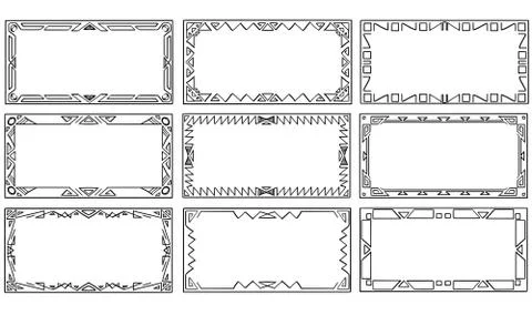 Set of Geometrical Ornamental Frames Stock Illustration