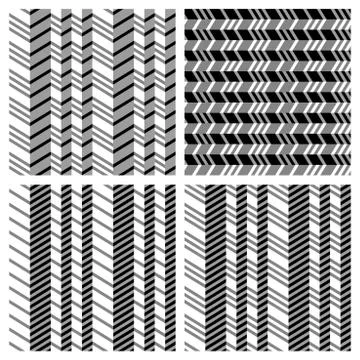 Set of geometrical seamless flat pattern Stock Illustration