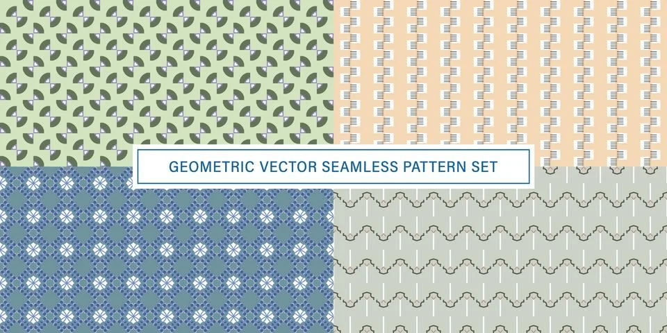 Set of geometrical Seamless Pattern vector background, texture ornament. Illustration