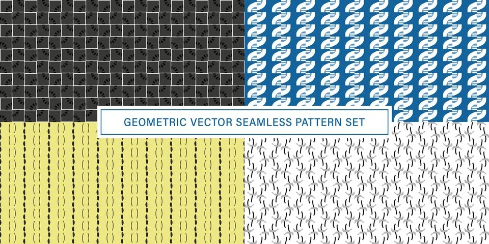 Set of geometrical Seamless Pattern vector background, texture ornament. Illustration