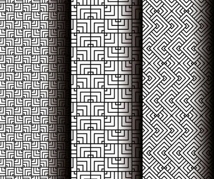 Set geometrics figures in grey patterns Illustrazione stock