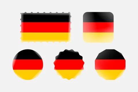 Set of german flag icons in various shapes Stock Illustration