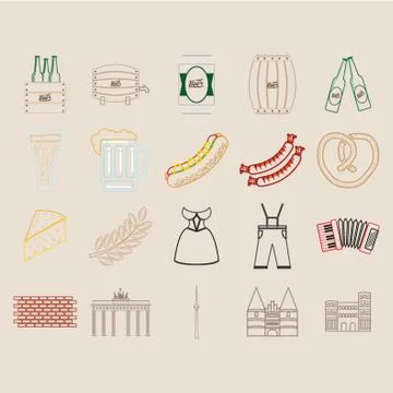 Set of Germany Icons Stock Illustration