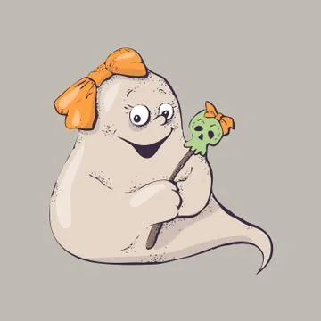 Set of ghost characters emoticons isolated. Vector illustration Stock Illustration