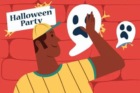 Set Ghost Decoration Stock Illustration