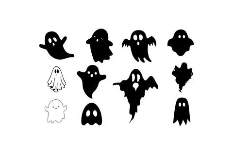 Set of Ghost Icons in Different Styles. Vector illustration design. Stock Illustration
