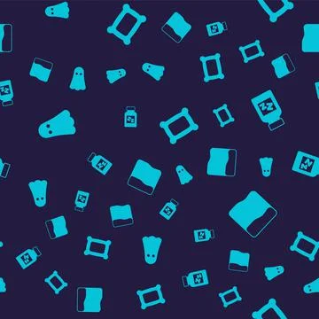 Set Ghost, Sleeping pill, Pillow and on seamless pattern. Vector Stock Illustration