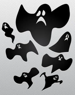 Set of ghosts Stock Illustration