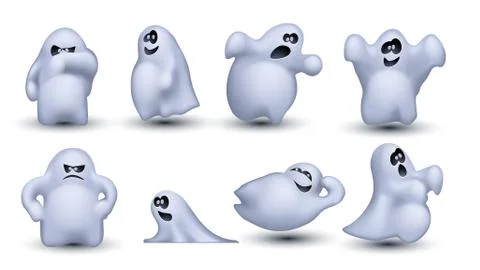 Set of ghosts Stock Illustration