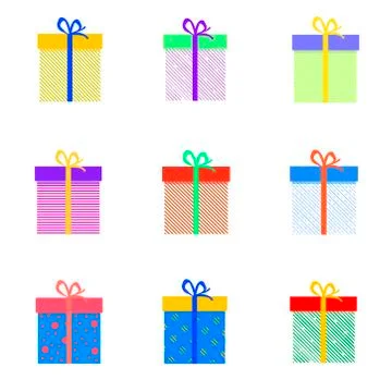 Set with gift box for any design Stock Illustration