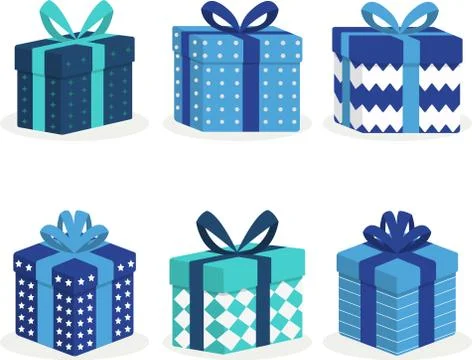 Set of gift box design Stock Illustration