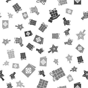 Set Gift box in hand, Gift box, Christmas star and Christmas postcard on 스톡 일러스트