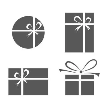 Set of gift box icons Stock Illustration