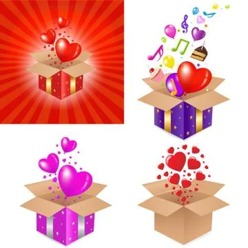Set gift box Stock Illustration