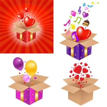 Set gift box Stock Illustration