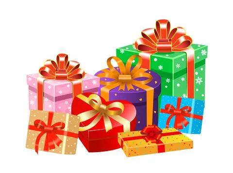 Set of gift boxes for Christmas Stock Illustration