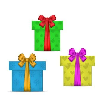 Set gift boxes isolated on white background Stock Illustration