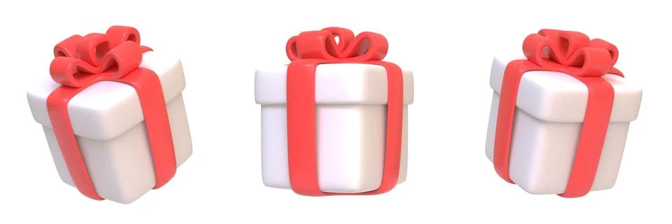 Set of gift boxes isolated on white background. Holiday decoration Stock Illustration