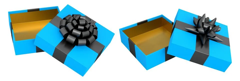 Set of gift boxes with shiny decorative bows, isolated on white background,.. 스톡 일러스트