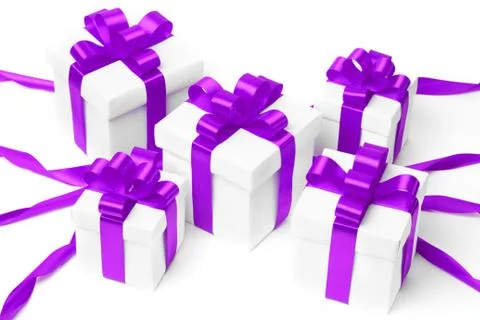 Set of gift boxes with a tape 스톡 사진