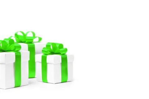 Set of gift boxes with a tape Stock Photos